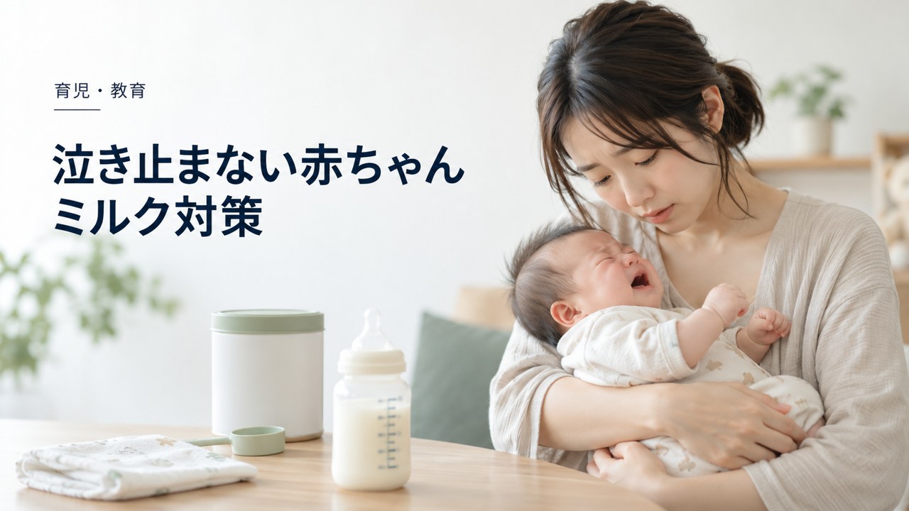 育児・教育:子育て2ヶ月目〜泣き止まない赤ちゃんのミルク対策:何で泣くの?を題材にしたイメージ