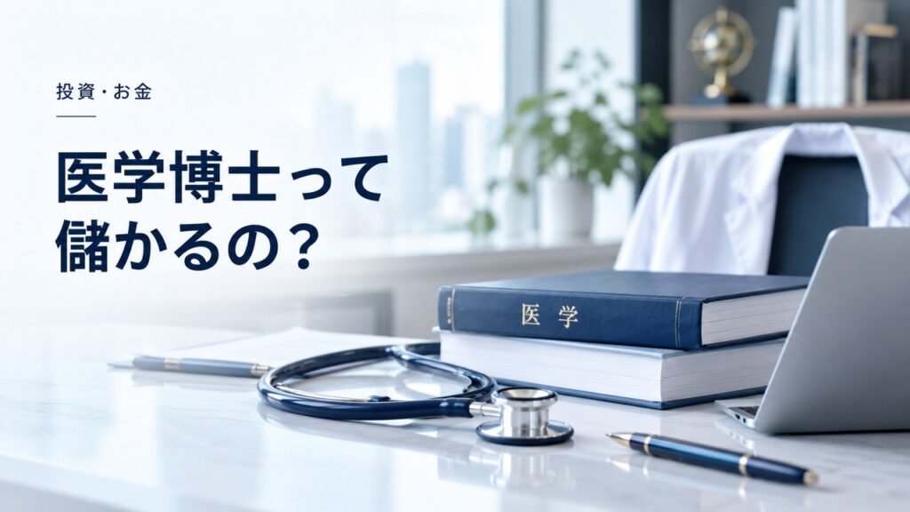 投資・お金：医学博士って儲かるの？日本人に欠けた稼ぎ方で大幅収入アップを題材にしたイメージ