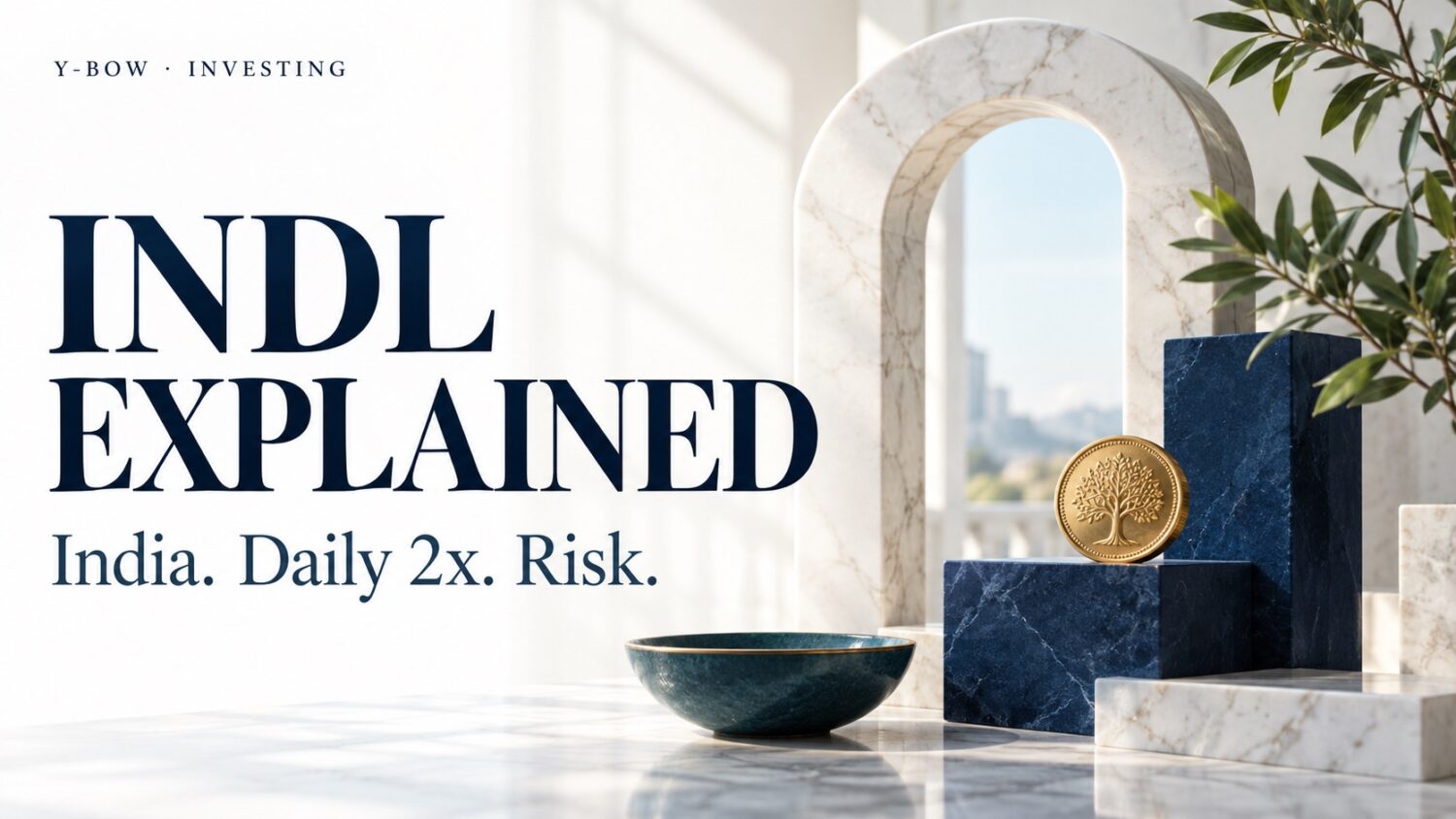 INDL EXPLAINED: India. Daily 2x. Risk.. Conceptual editorial illustration.