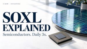 SOXL EXPLAINED: Semiconductors. Daily 3x.. Conceptual editorial illustration.