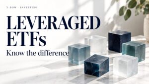 LEVERAGED ETFs: Know the difference. Conceptual editorial illustration.