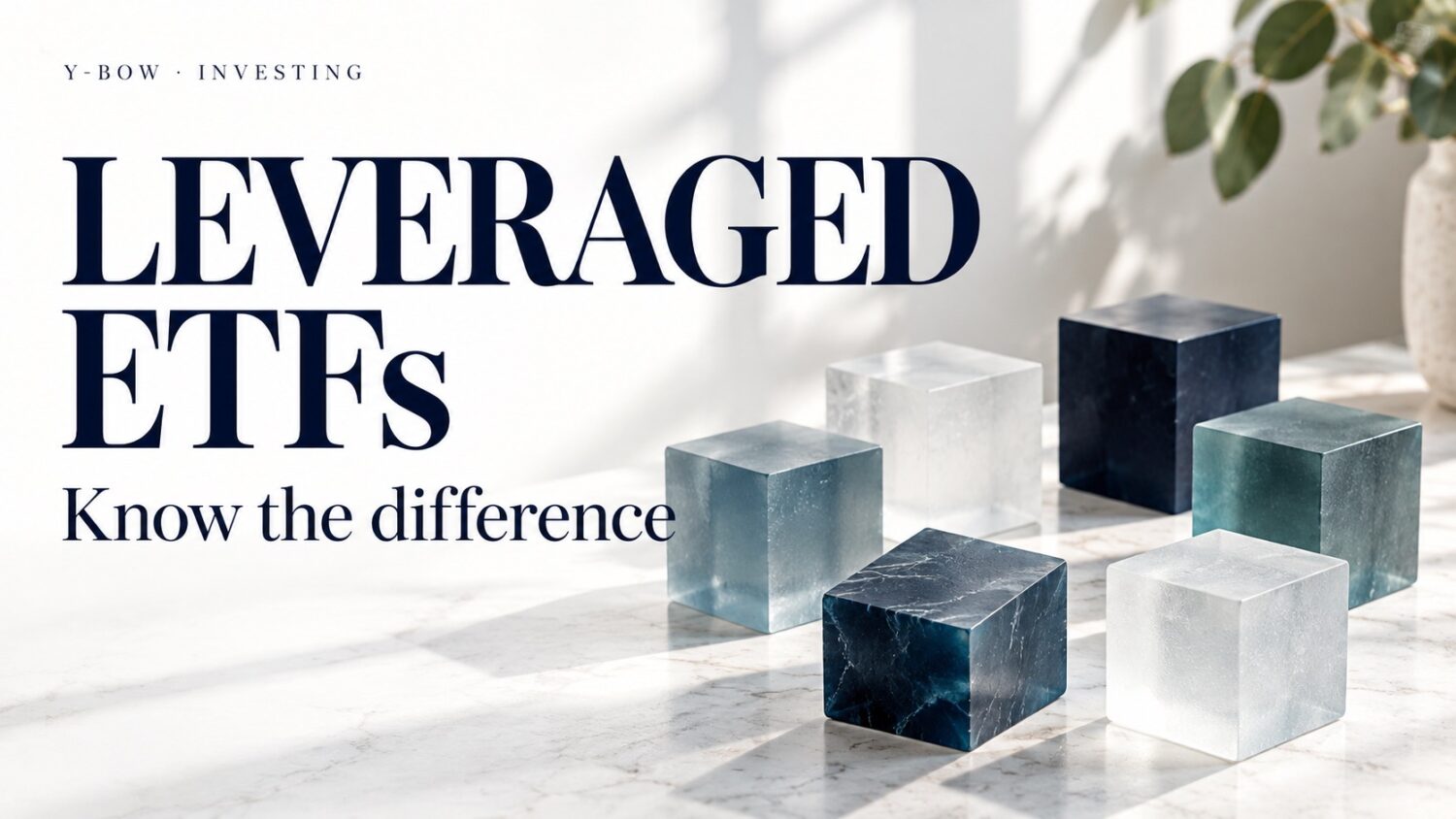 LEVERAGED ETFs: Know the difference. Conceptual editorial illustration.